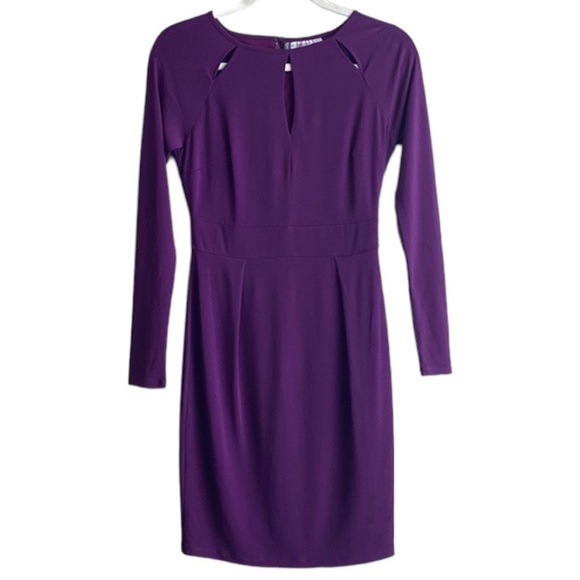 Jennifer Lopez Purple Long Sleeve Stretch Mini Short Dress size S - Picture 1 of 7